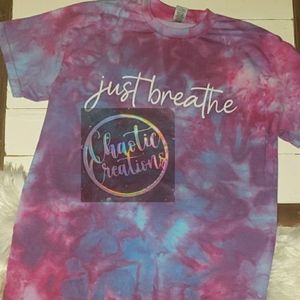 Just breathe tie dye shirt